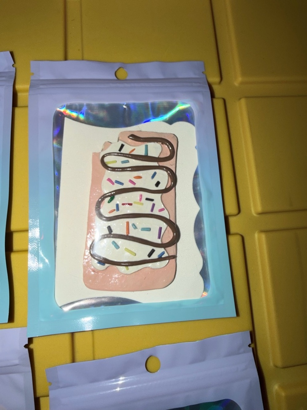 Two pop tart clay magnets